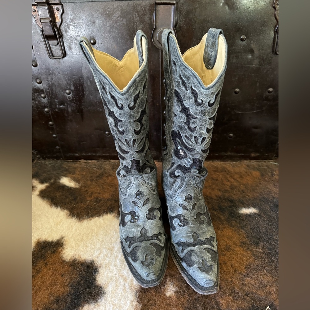 Corral Grey Leather Cowgirl Boots